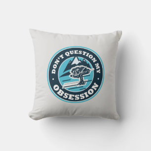 Coussin Le sport d'illustrations de ski ne remet pas en qu