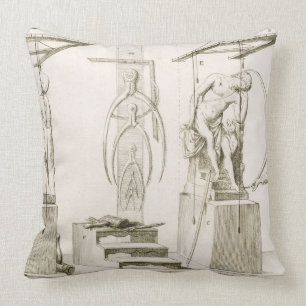Coussin Le studio d'un sculpteur, c.1800 (gravure)