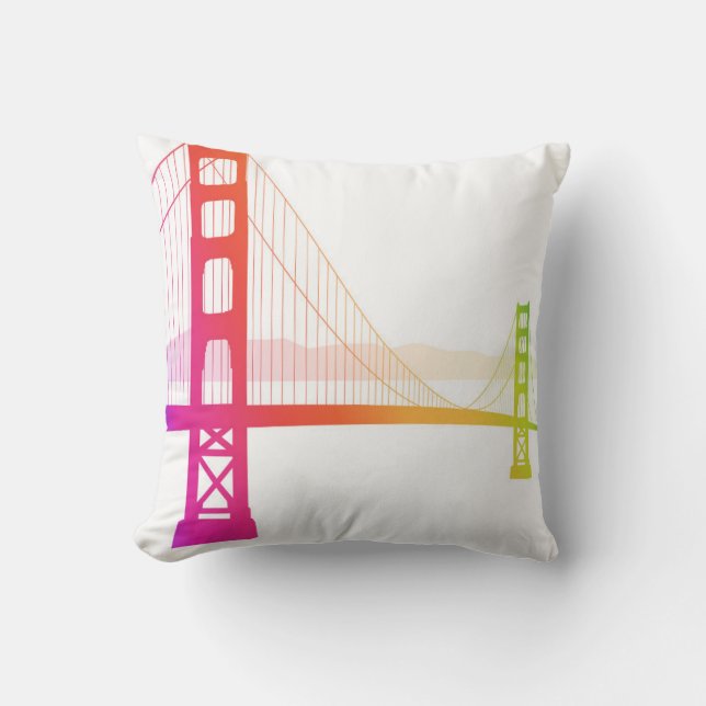 Coussin Le style d'arc-en-ciel de golden gate bridge | (Recto)