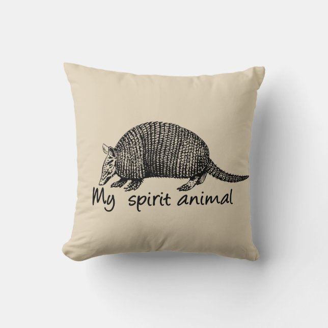 Coussin Le tatou est mon animal d'esprit (Recto)