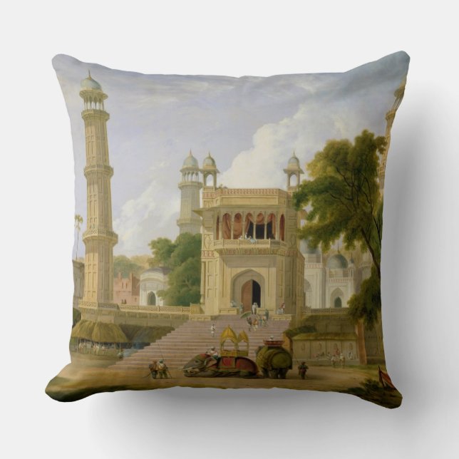 Coussin Le temple indien, a indiqué pour être la mosquée (Recto)