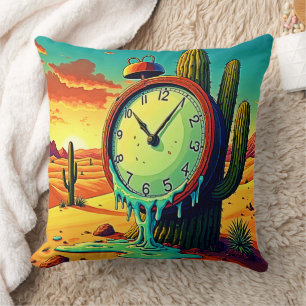 Coussin Le Temps Du Désert S'Éteint Horloge