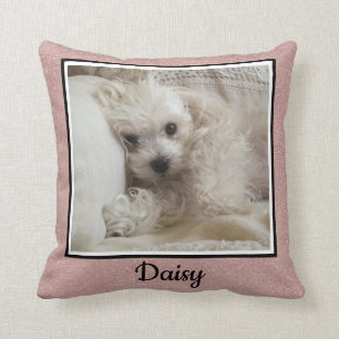 Coussin Le texte et la photo faite sur commande/or rose