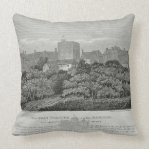 Coussin Le théâtre de cygne sur le Bankside comme il est