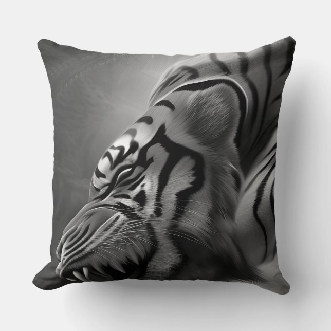 Coussin Le tigre noir et blanc (Recto)