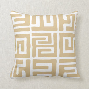 Coussin Le tissu de Kuba a inspiré le blanc bronzage de