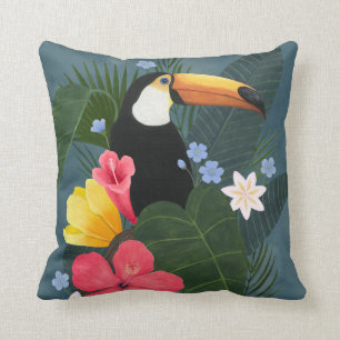Coussin Le Toucan tropical en pleine nature