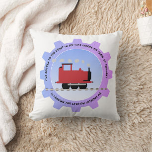 Coussin Le train de la pensée est parti sans moi de la gar