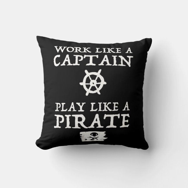 Coussin Le travail comme un capitaine, jeu aiment un (Recto)