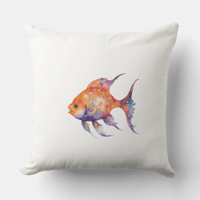 Coussin Le Très Inquiet Poisson Rouge Grand (Recto)