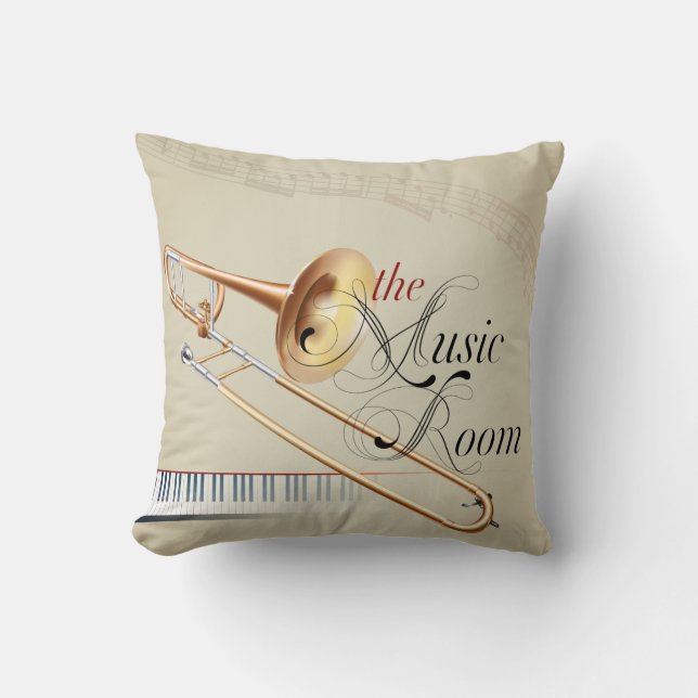 Coussin le trombone de pièce de musique (Recto)