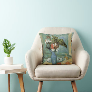 Coussin Le Vase bleu (Fleurs et Fruits) de Paul Cézanne
