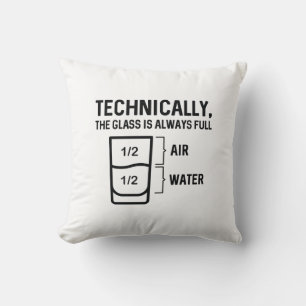 Coussin Le Verre Est Toujours Plein