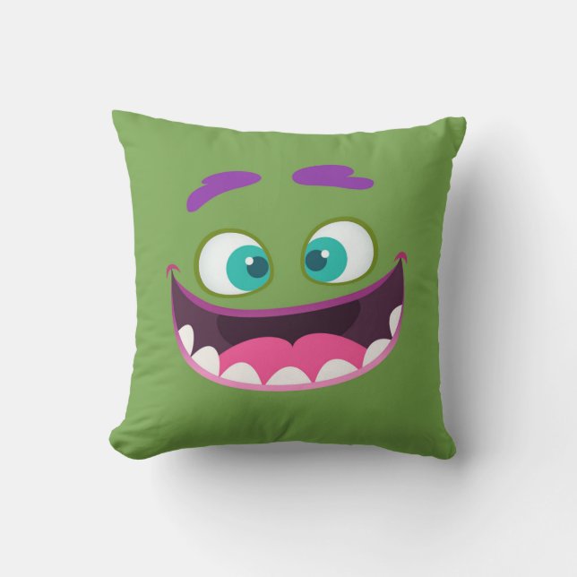 Coussin Le visage de Monstre soyeux de Goofy - vert citron (Recto)