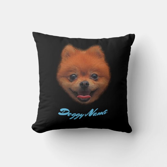 Coussin Le visage du chien de Poméranie crée votre propre  (Recto)