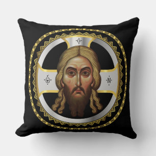 Coussin Le Visage Du Christ Orthodoxe Icône Noire