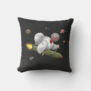 Coussin Le voyage de Dinde Fusée à travers l'espace