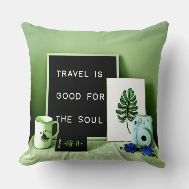 Coussin Le voyage est bon pour l'âme (Recto)