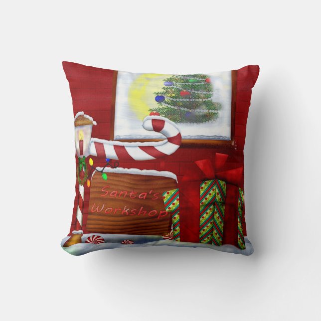 Coussin Le Whimsey de Noël de l'atelier (Recto)