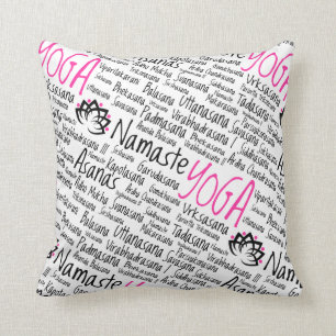 Coussin Le yoga de Namaste place des noms Sanskrit de