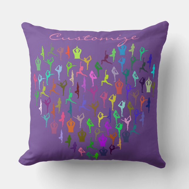 Coussin Le Yoga Poses Coeur Thunder_Cove (Recto)