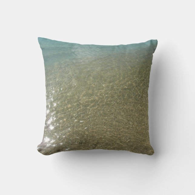 Coussin L'eau sur la plage I Photographie Abstraite de la  (Recto)