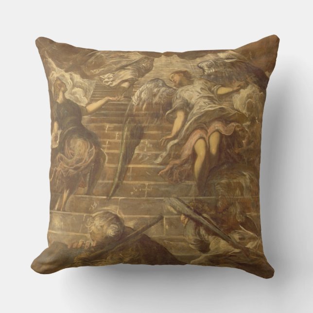 Coussin L'échelle de Jacob (huile sur la toile) (Recto)