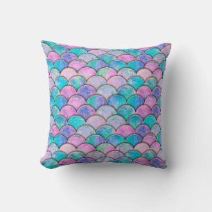 Coussin L'échelle de poisson de sirène vague motif japonai