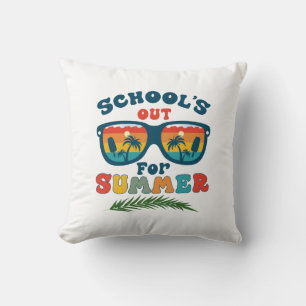 Coussin L'école est dehors pour l'été Vintage jour de l'éc