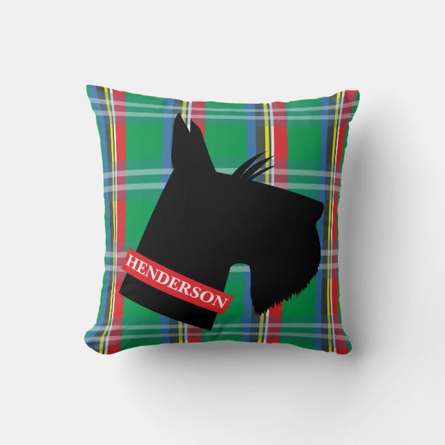 Coussin L'écossais Terrier de plaid a personnalisé le (Recto)