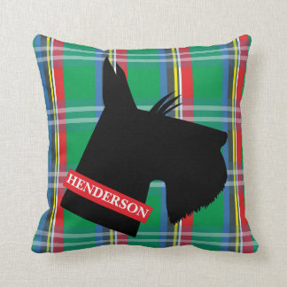 Coussin L'écossais Terrier de plaid a personnalisé le