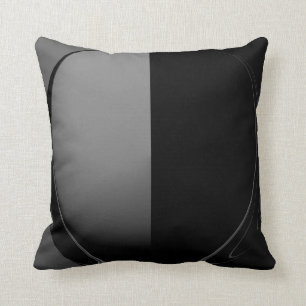 Coussin Lecteur abstrait gris et noir