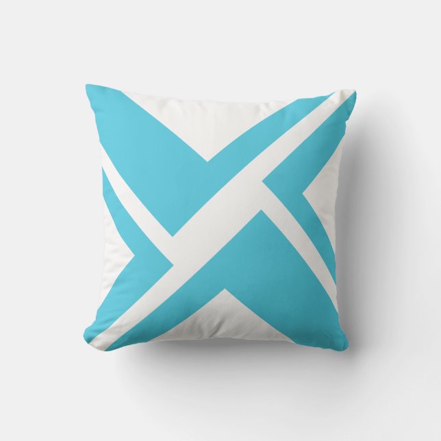 Coussin Lecteur blanc et bleu clair (Recto)