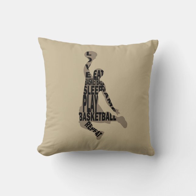 Coussin Lecteur de basketball slunk avec texte intégral (Recto)