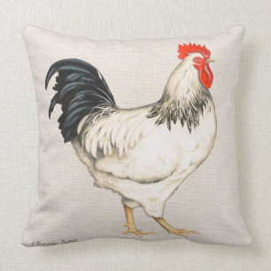 Coussin Lecteur de coton noir et blanc
