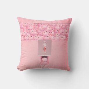 Coussin Lecteur de gumball rose