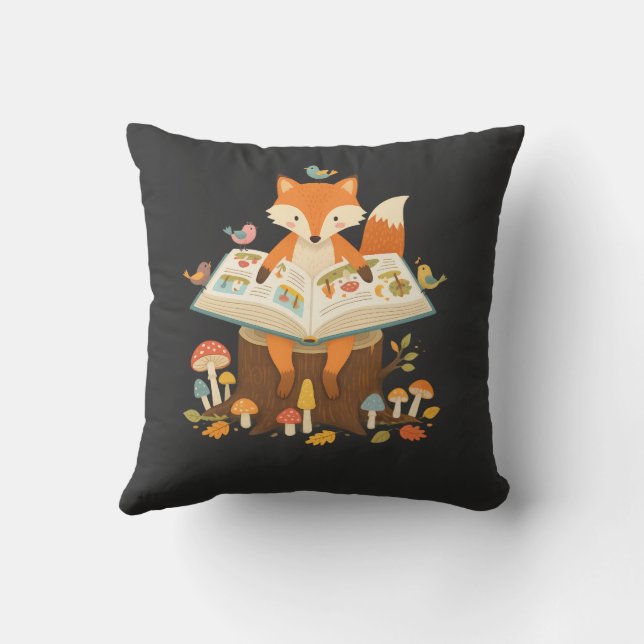Coussin Lecteur de la forêt curieuse (Verso)