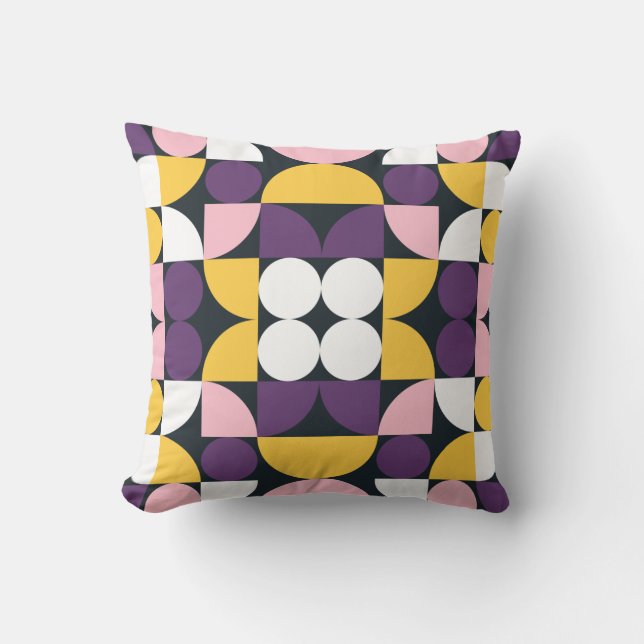 Coussin Lecteur de motif géométrique moderne et abstrait (Recto)