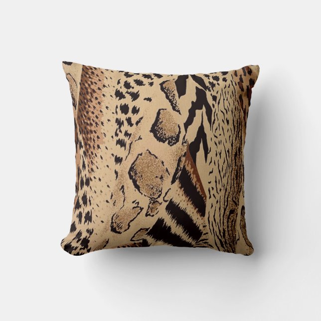 Coussin Lecteur d'impression safari mixte (Recto)
