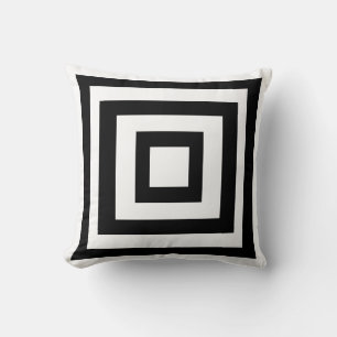 Coussin Lecteur géométrique moderne noir et blanc