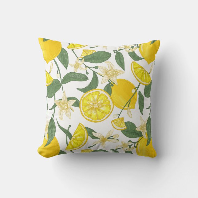 Coussin Lecteur motif citron (Recto)