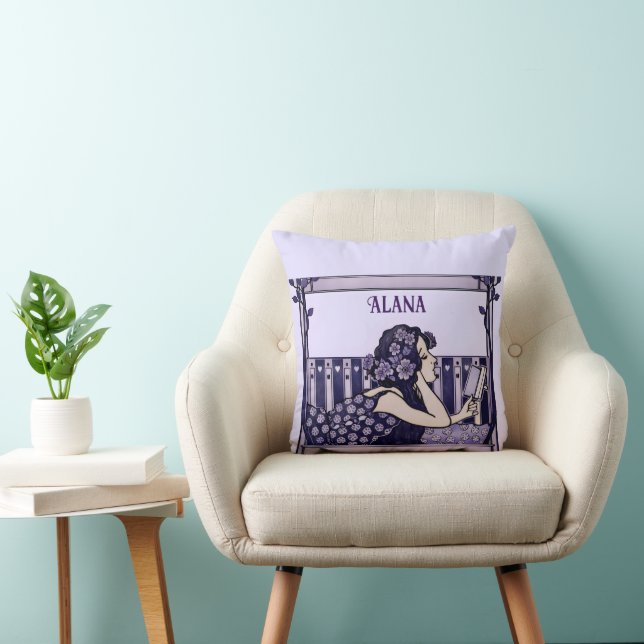 Coussin Lecteur vintage Art Nouveau (Chaise)