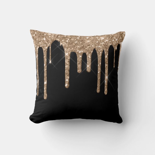 Coussin *~* Lecteurs de Parties scintillant or Noir  (Recto)