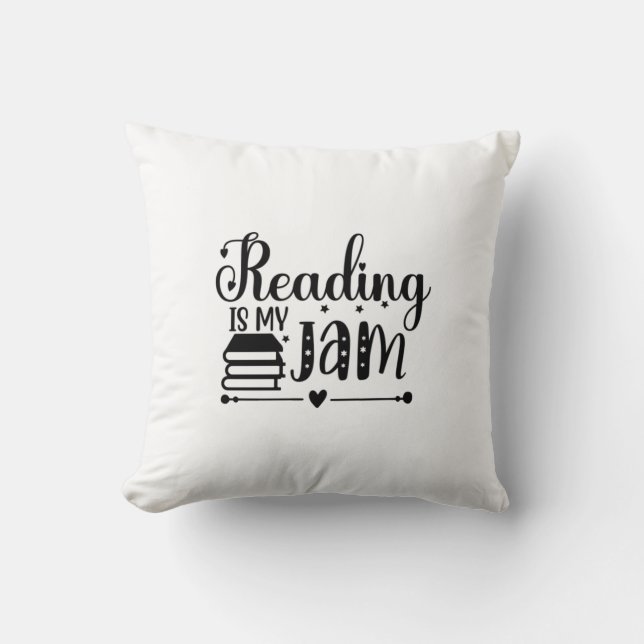 Coussin Lecture Art Reading Is My Jam (Recto)