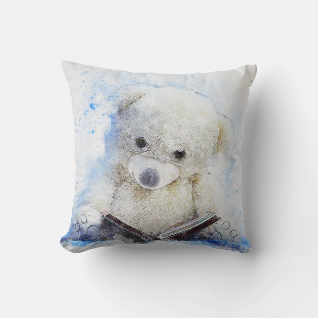 Coussin Lecture d'ours de nounours (Recto)