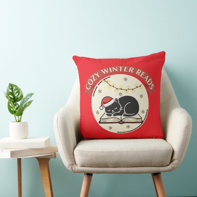 Coussin Lectures Cosy d'Hiver Chaton de Noël Adorables Ama (Chaise)