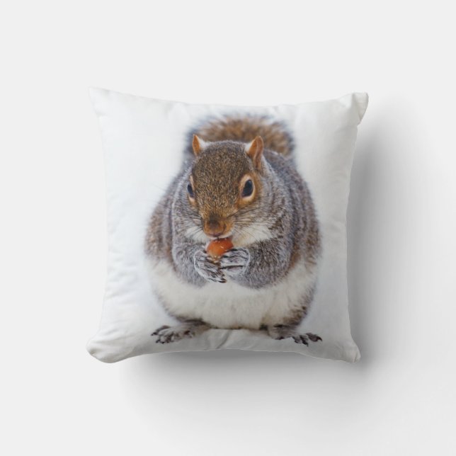 Coussin L'écureuil mangeant une noix de croustillant (Recto)