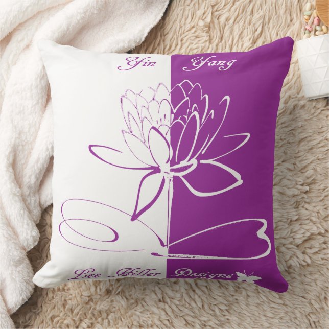 Coussin Lee Hiller conçoit des accents de logo Violet blan (Couverture)