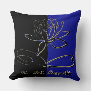 Coussin Lee Hiller Designs Accents Noir Or Bleu