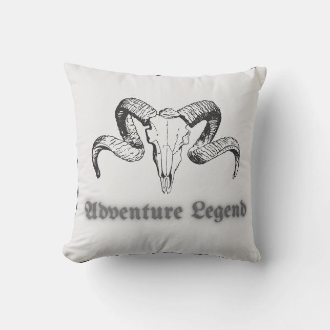 Coussin Légende d'aventure – Emblème gothique de crâne de  (Recto)